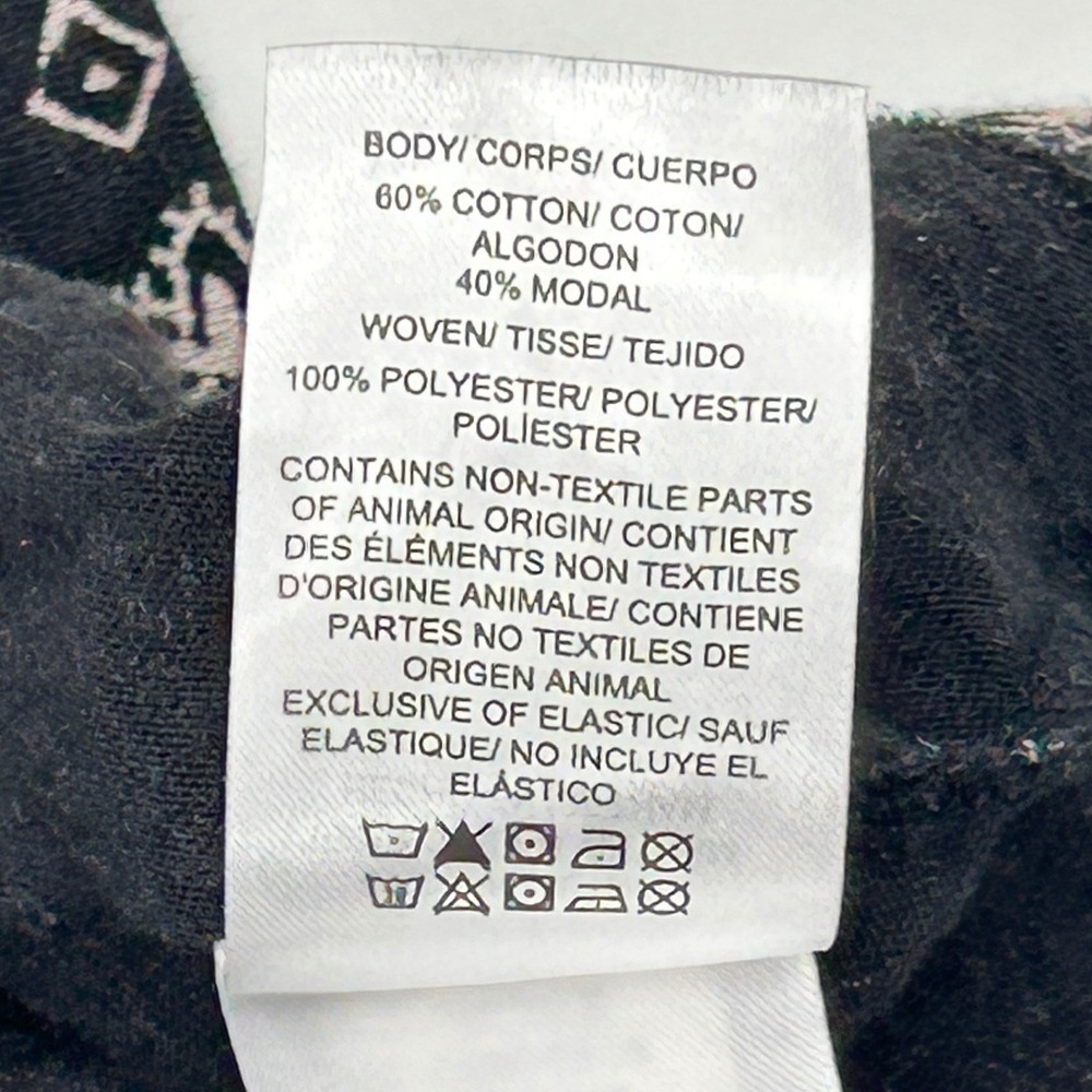 Lucky Brand Boho Peasant Blouse Black Bandana Print Top L - Picture 7 of 8
